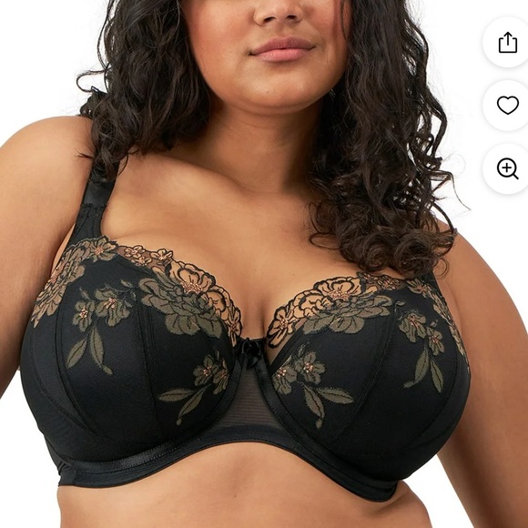 Elomi Teagan Padded Half Cup Underwire Bra Black/Almond Size Small Size 38J - Picture 1 of 8